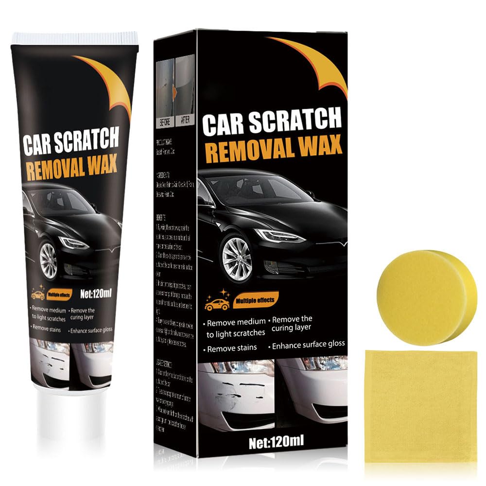 Scratch Remover for Vehicles, 2025 New Car Scratch Remover, Upgrade Car Scratch Repair Paste, Car Paint Scratch Repair Polishing Wax with Wipe and Sponge for Car Vehicles Deep Scratches (1)