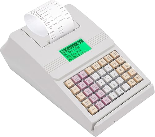 Caja registradora electrónica,8 LED digital 40 llaves registradora,Sistema de control basado en menú Caja registradora con impresora,Caja