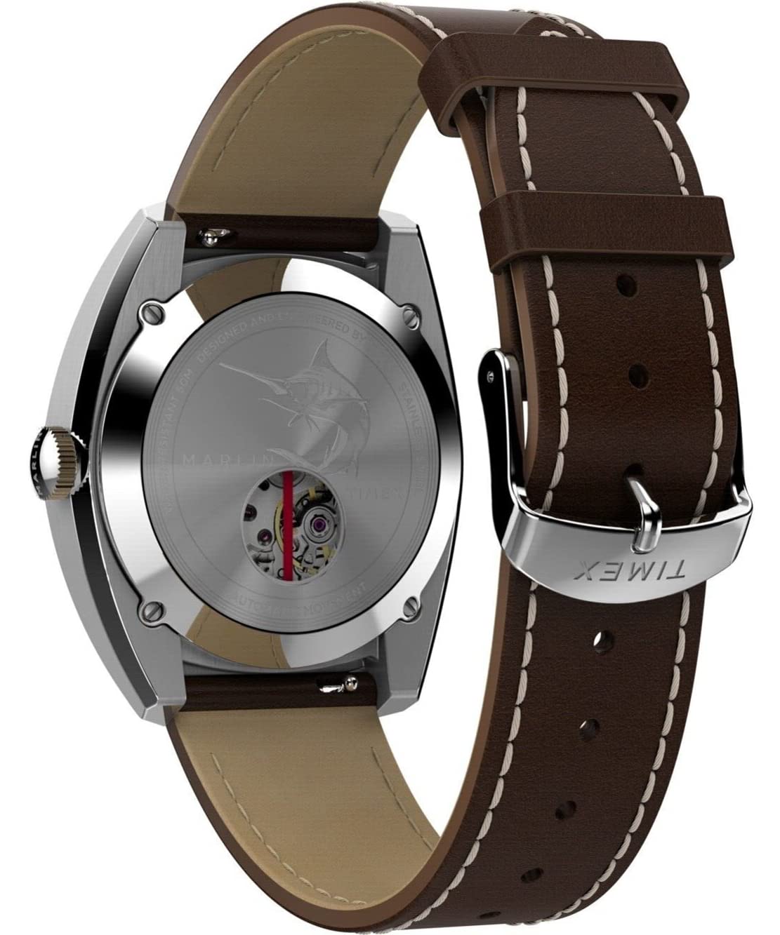 Timex Automatyczny męski zegarek multi-dial ze skórzaną bransoletką Marlin Sub-Dial