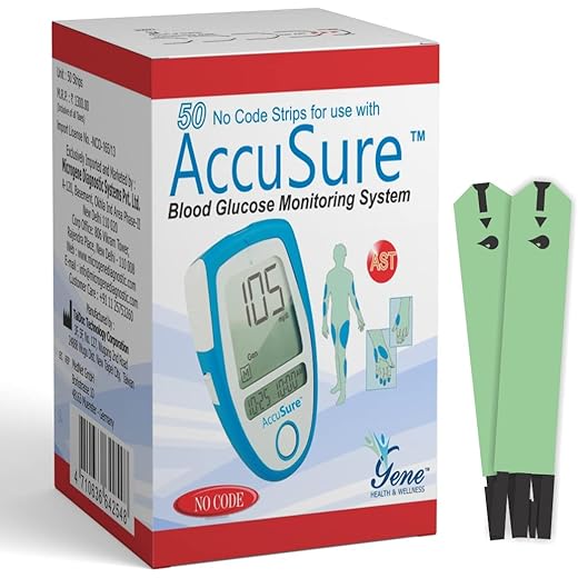 AccuSure Glucometer Test Strips 50 Strips