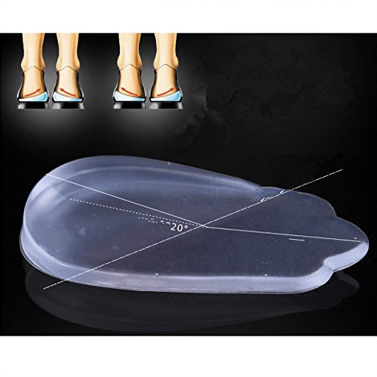 Medial & Lateral Heel Wedge Silicone Insoles (Pair), Posture Corrective Heel Inserts Lift Shoe