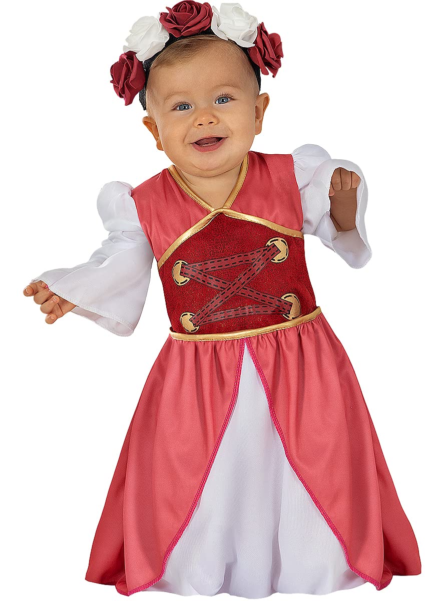 Funidelia | Disfraz de princesa Clarisa medieval para bebé Edad Media, Princesas, Reina - Disfraz para bebé y divertidos accesorios para Fiestas, Carnaval y Halloween - Granate