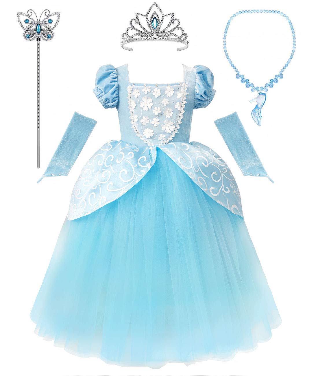 Cinderella Kostüm Kleid Für Kinder Mädchen Princess Kostüm Halloween Fancy Party Dress up Outfit Cosplay Kleider