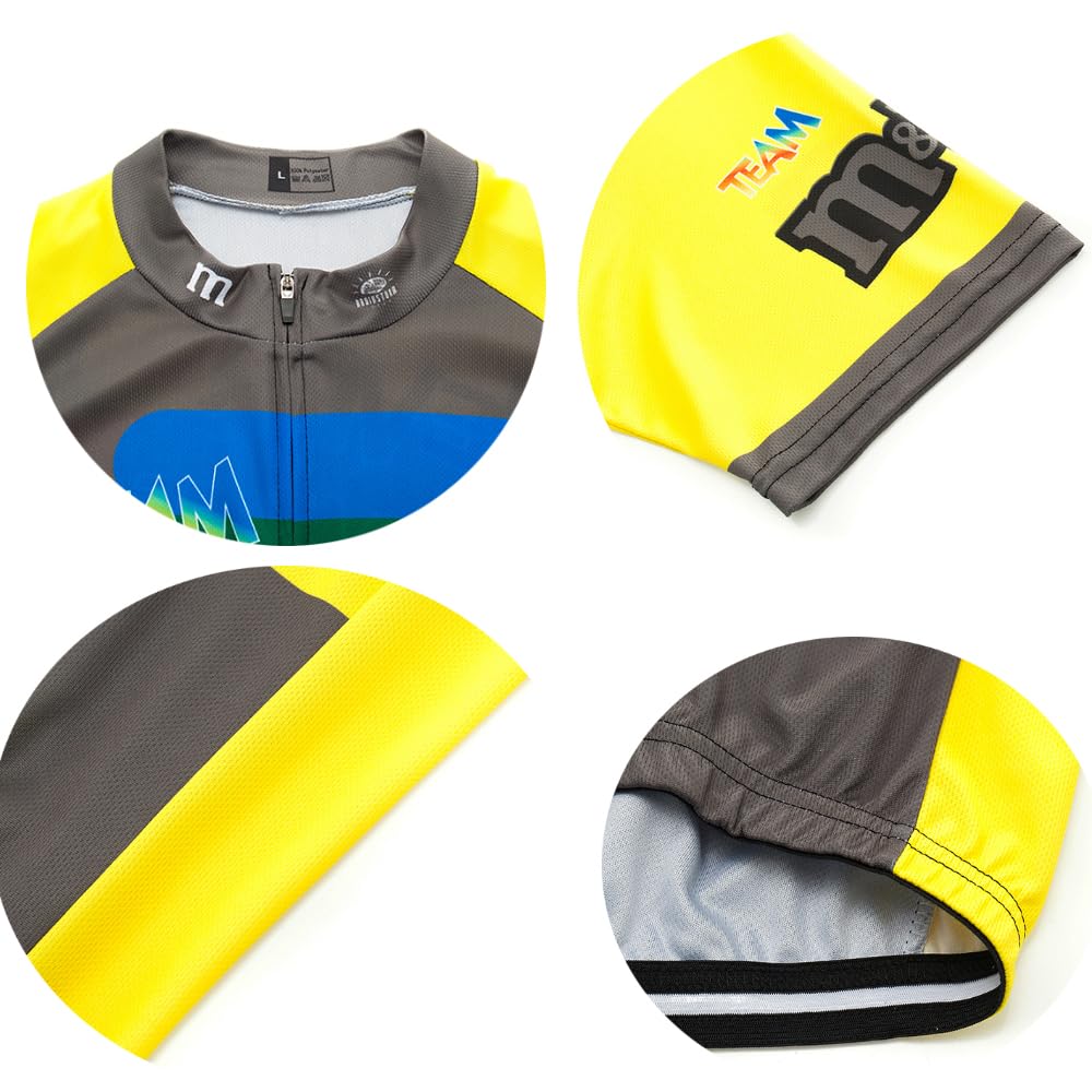 Herren Radtrikot Set,Fahrradtrikot Kurzarm atmungsaktive Rennradbekleidung mit 20D Gel gepolsterter Radhose