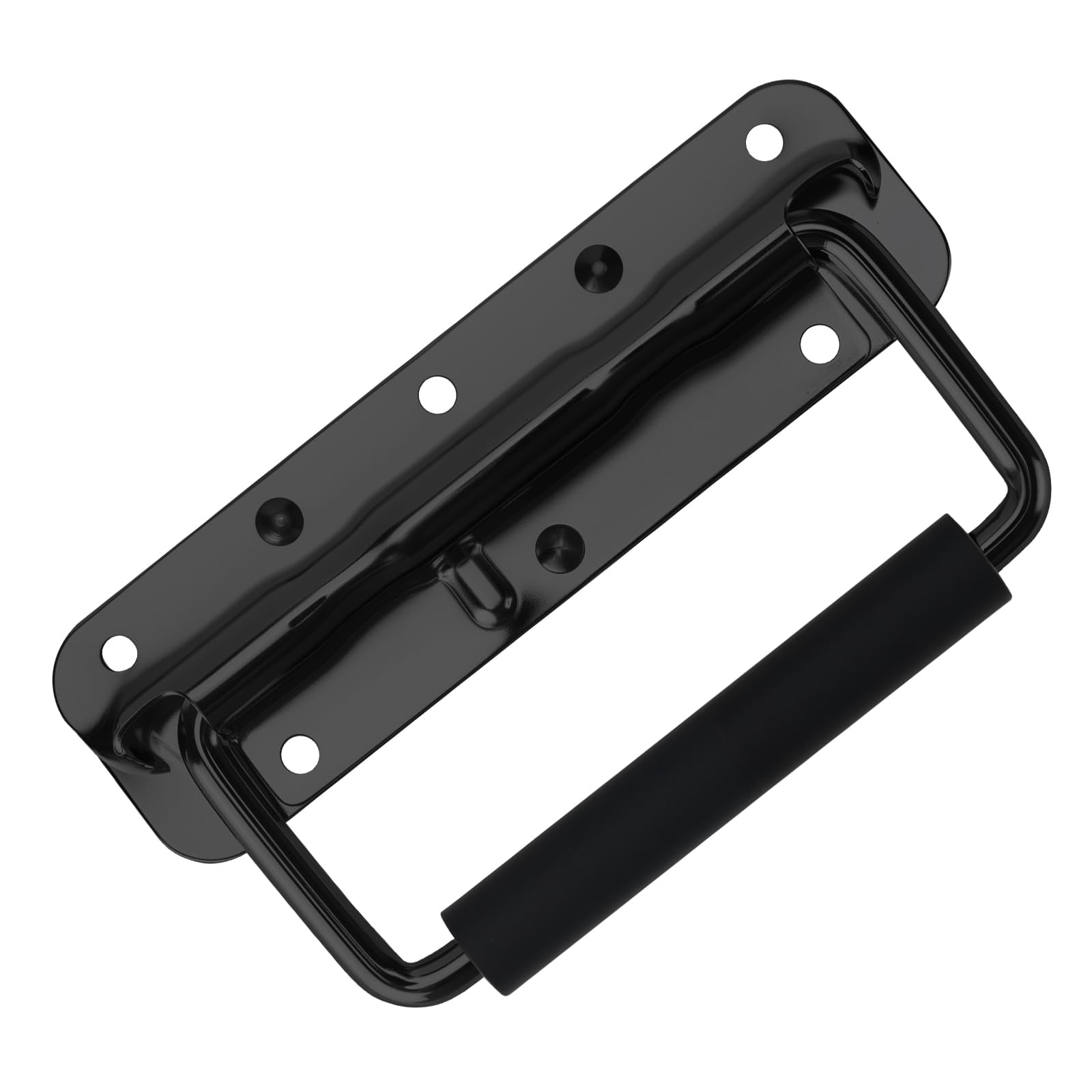 12 sztuk uchwytów sk?adanych, czarny, 140 x 40 mm, uchwyt skrzyniowy z wbudowan? spr??yn?, metalowy uchwyt do noszenia, srebrny, sk?adane uchwyty spr??ynowe do skrzy?, szaf, skrzynek
