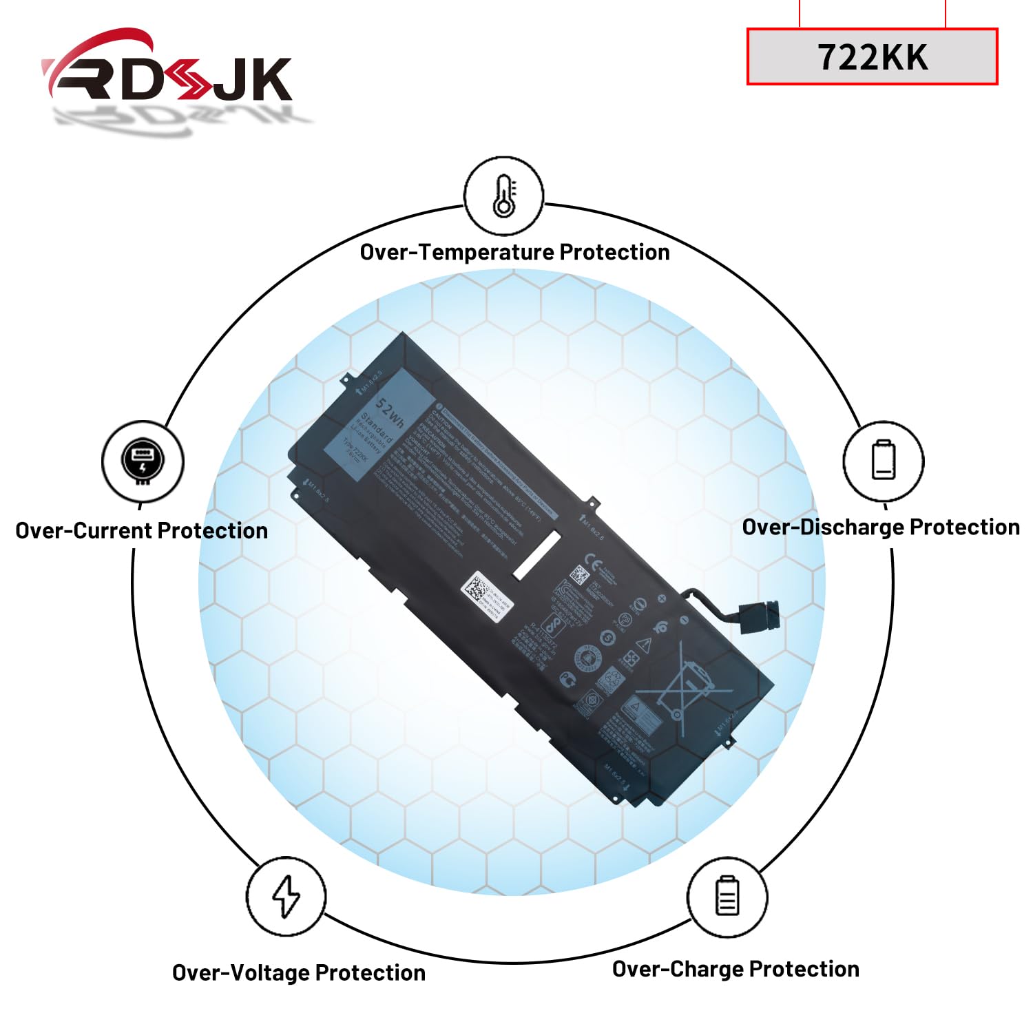 Amazon.com: 722KK Laptop Battery for Dell XPS 13 9300 i5 FHD I7