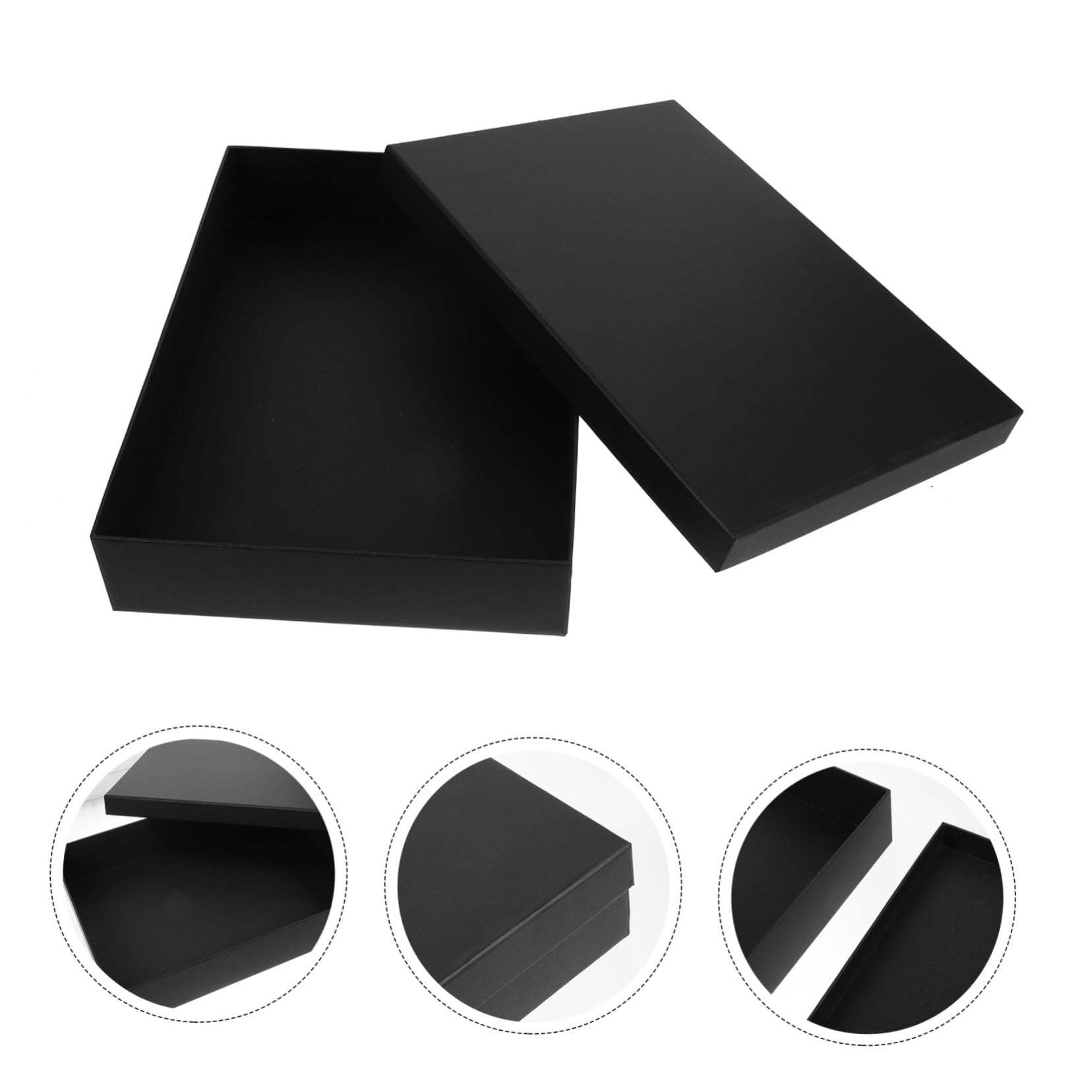 INOOMP Scatola Regalo Coperchio Elegante Rettangolare in Cartone Riutilizzabile Nera Facili da Conservare per Imballaggi e Confezioni Regalo