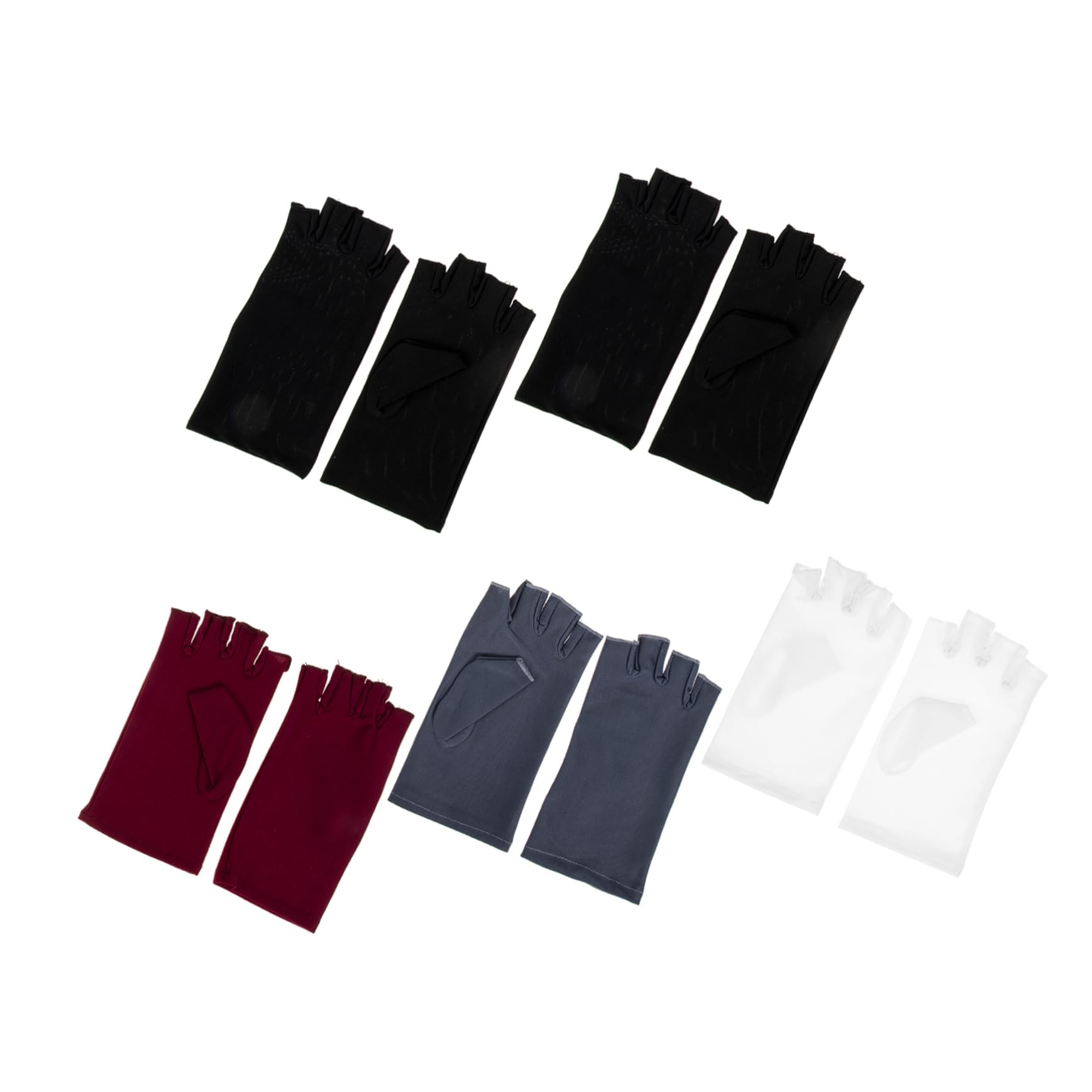 OUNONA 5Pairs UV Protection Sun Driving Gloves for Women Wear Resistant Half Finger Design for Outdoor Activities Like Cycling Fishing and Hiking