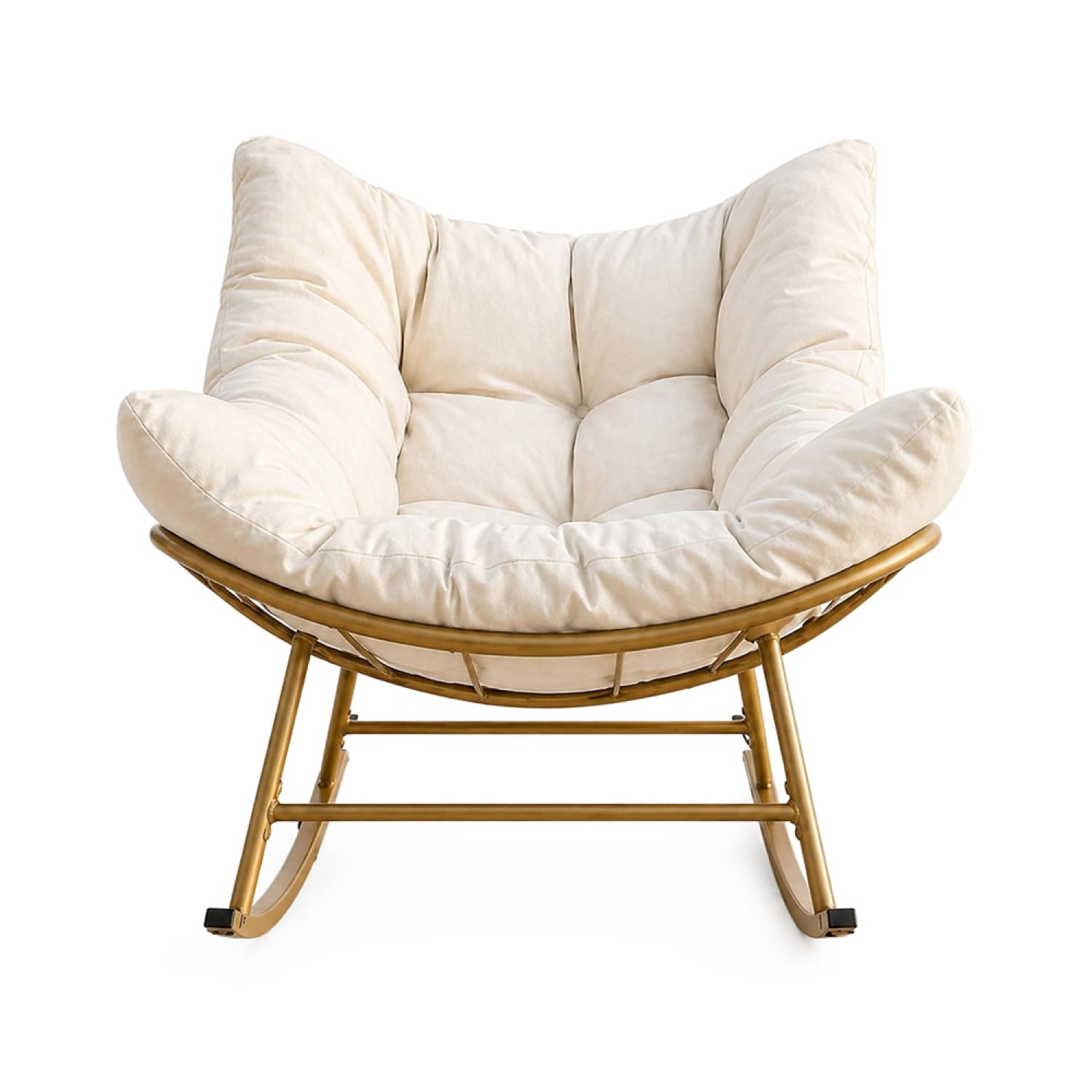 CONCEPT USINE | Fauteuil à Bascule Quito Beige | Intérieur/Extérieur | Confort & Design Contemporain | Assise Confortable & Ergonomique | Relaxation & Bien-être | Qualité & Durabilité