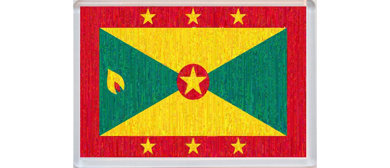 Grenada - 'Rustic Style' National Country Flag - Jumbo Fridge Magnet