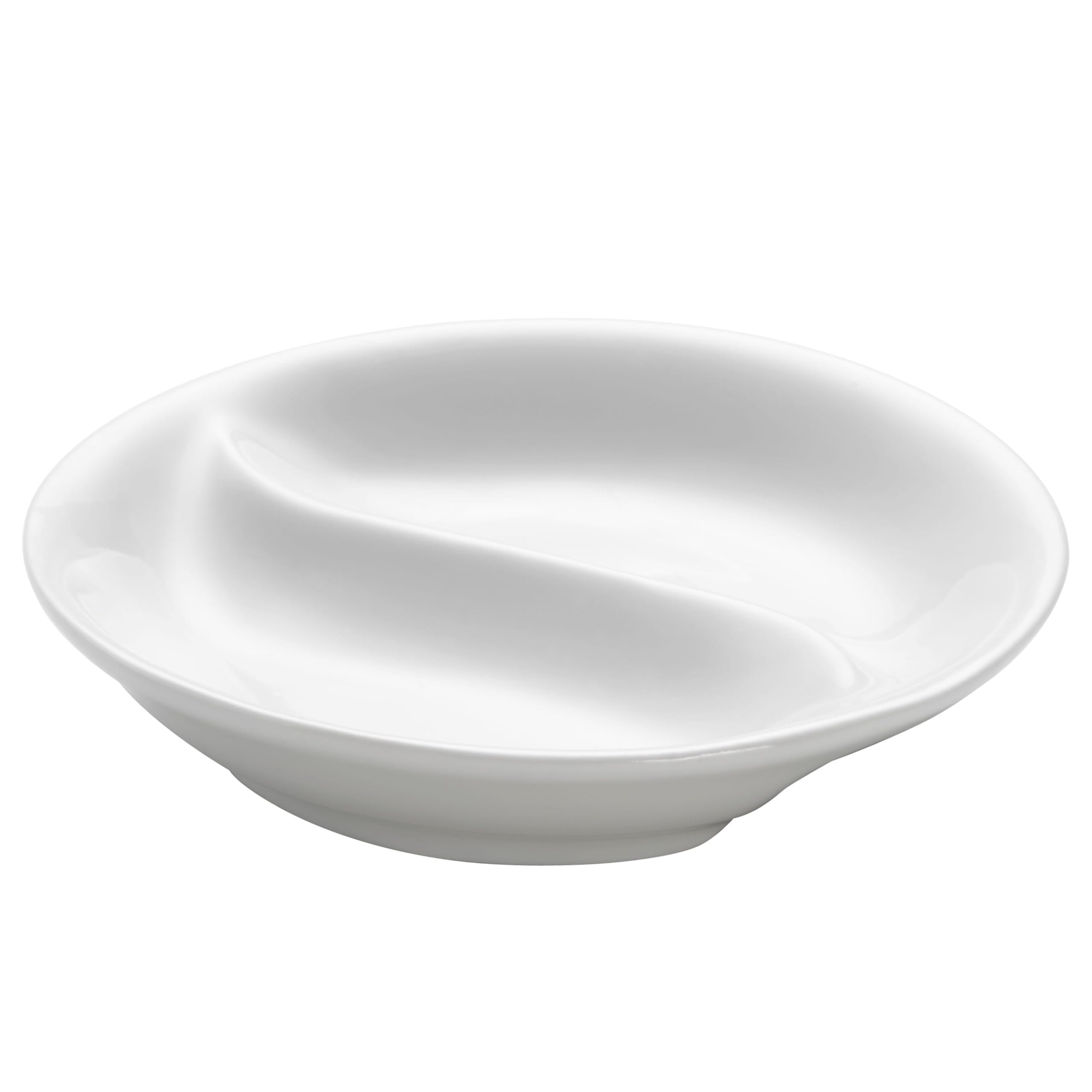 White Basics Round Divided Sauce Dish 10cm