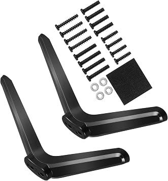 Veemoon 2Pcs TV Stand Legs Replacement, Plastic TV Stand Base Home Television Holder Television Mounts Bracket Pedestal Rack Compatible for 32 40 49 50 55 Inches with Screw Adapter TC Bracket