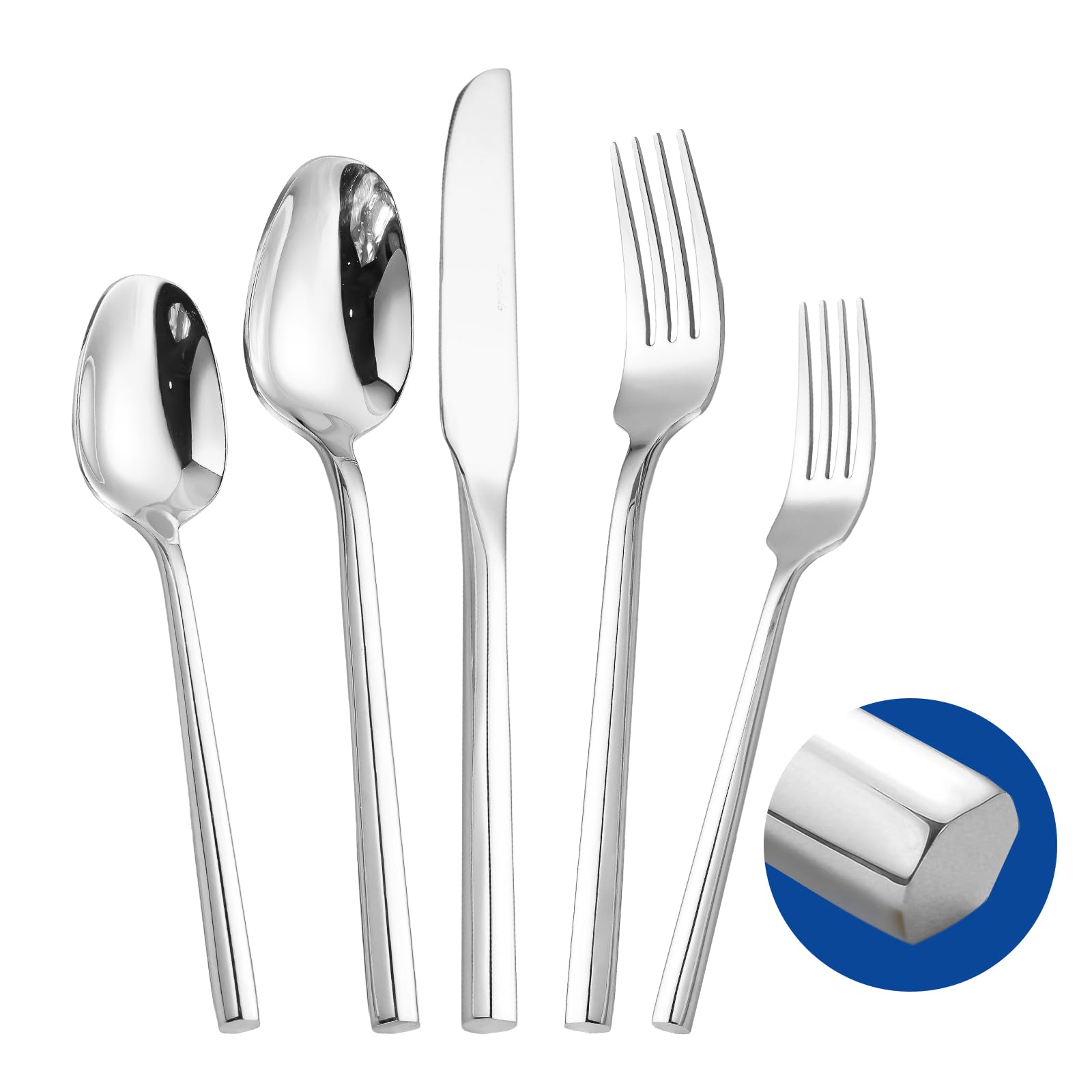 Besteck Set 20-teilig aus Edelstahl – Hochglanz Poliert, Ergonomischer Griff – Für 4 Personen, Spülmaschinenfest