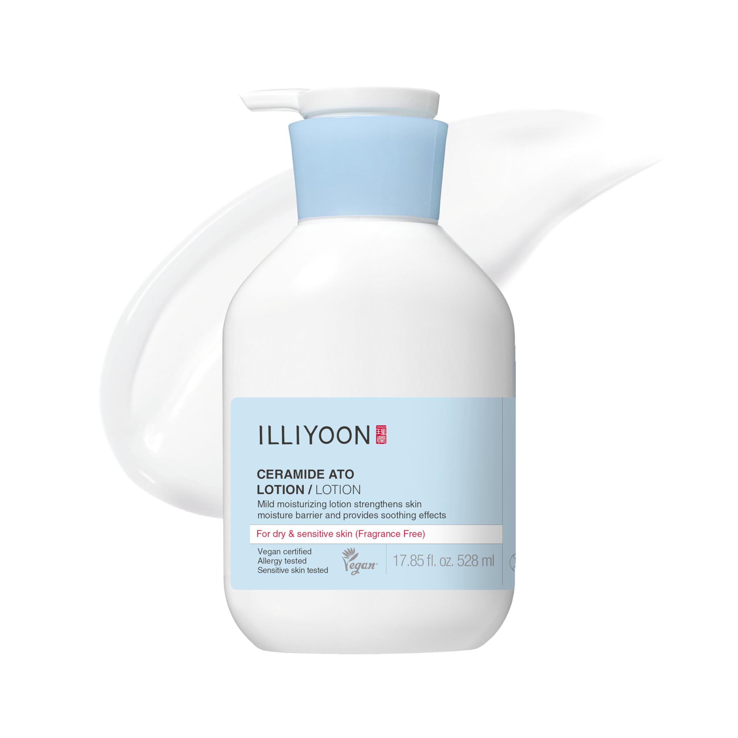 ILLIYOON Ceramide Ato Lotion 528ml(17.85oz) | Daily Moisturizing Lotion for All Skin Types | Deep Moisturizing and Soothing Effect | Korean Skin Care