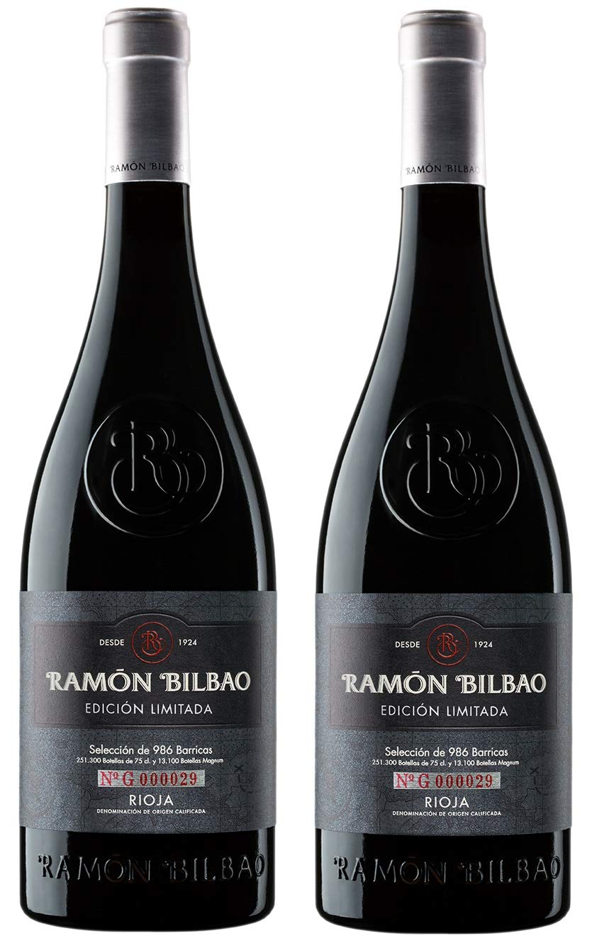 Ramón Bilbao Edición Limitada. Vino Tinto D.O. La Rioja, 100% Tempranillo – Estuche 2 Botellas 750 ml ideal para Regalo (El empaque puede variar)