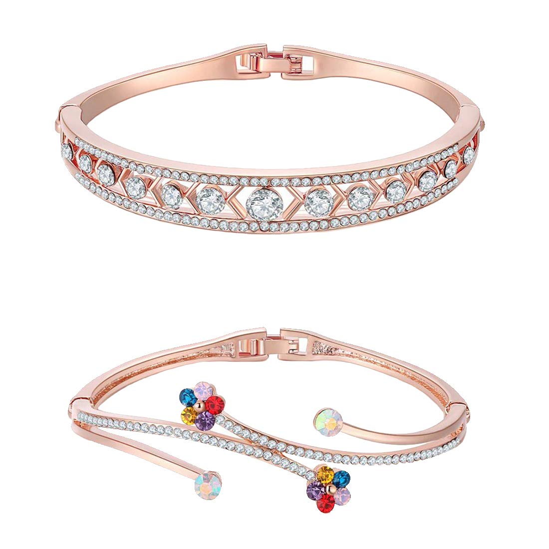 Yellow Chimes Bracelets for Women Combo of 2 Pcs Multicolor Cubic Zircon Cuff Kada Bracelets for Women and Girls (B082P2VFG9) Amazon Price History, Amazon Price Tracker