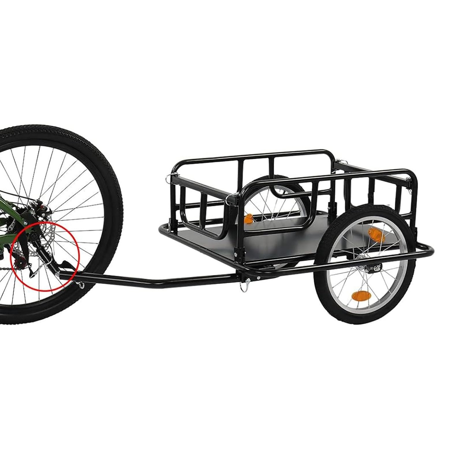 Remolque de carga para bicicleta, remolque de bicicleta duradero con diseño plegable desmontable, carga máxima de 60 kg para transportar equipaje y herramientas