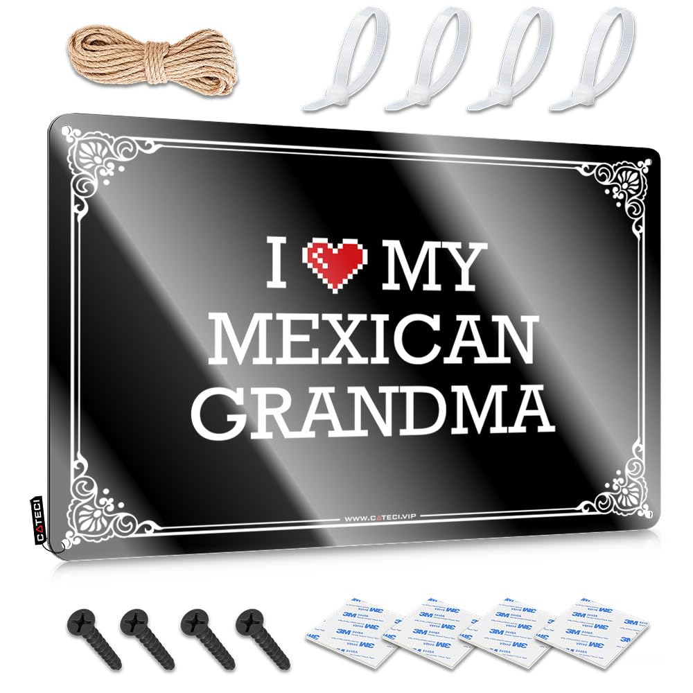 Fzfn Men's Colour Mancave Stuff For Cool Wall Art Rustic Nice | I Love My Mexican Grandma Amazing Metal Wall Decor For Lake Home(30X40cm)