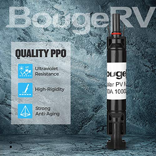 Image of BougeRV 5PCS 30A Solar Fuses Holders Inline, 5PCS PV Inline Fuse Holders 30 Amp for Solar Panel and Solar Controller, Waterproof Solar Fuse Connectors, Solar Surge Protection Device