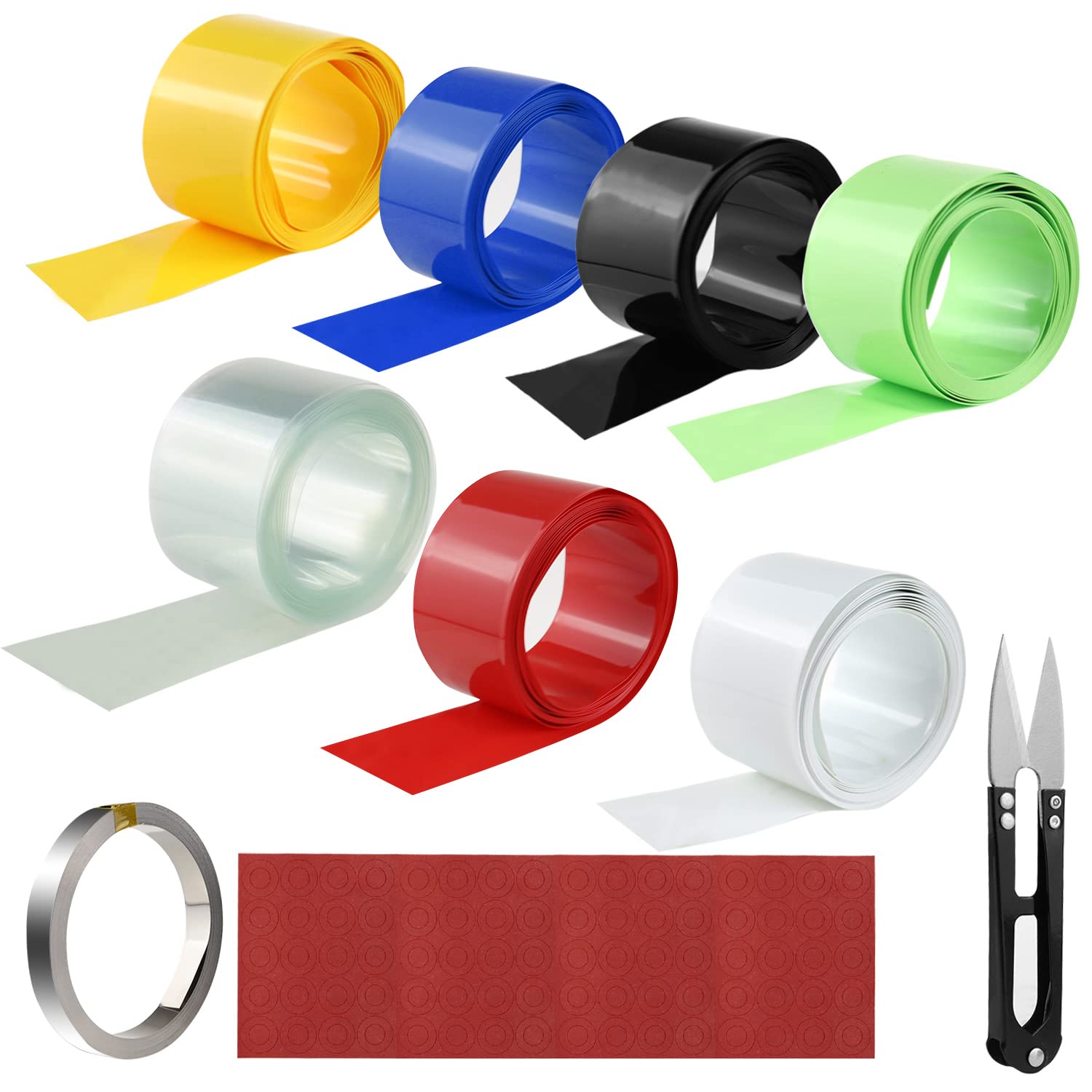 Tubo Termorestringente In PVC Per Batterie 18650 - Misura Piatta 70mm (Ø44.6mm), 1 Metro, Rapporto 2:1 - Foto 2