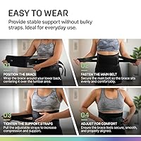 Vista 6 de Modvel Soporte de espalda para dolor de espalda baja para mujeres y hombres - Cinturón de soporte lumbar para ciática, hernia de disco, tensión