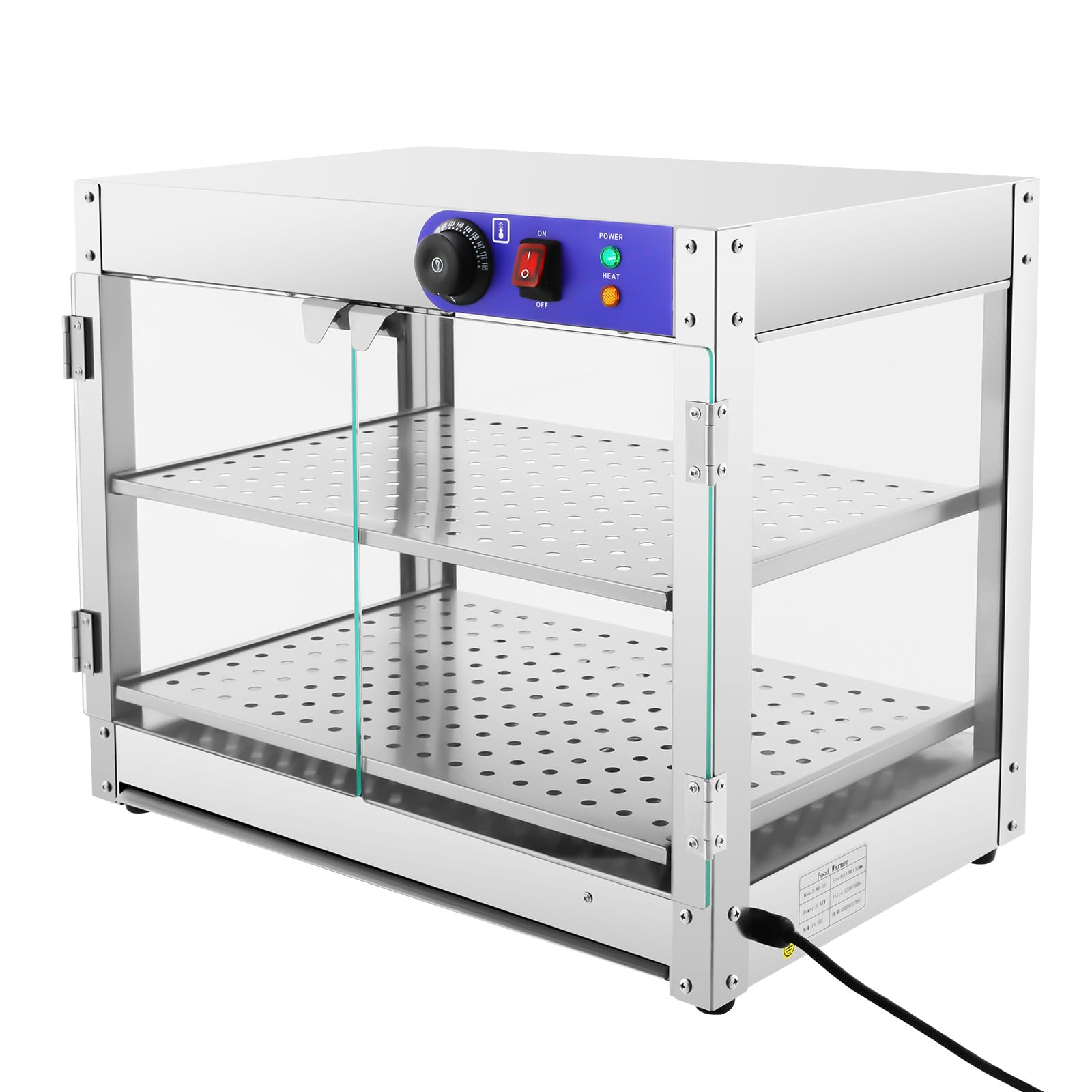 Vitrina Expositora para Calentadores de Alimentos Plata 61 * 38 * 51cm