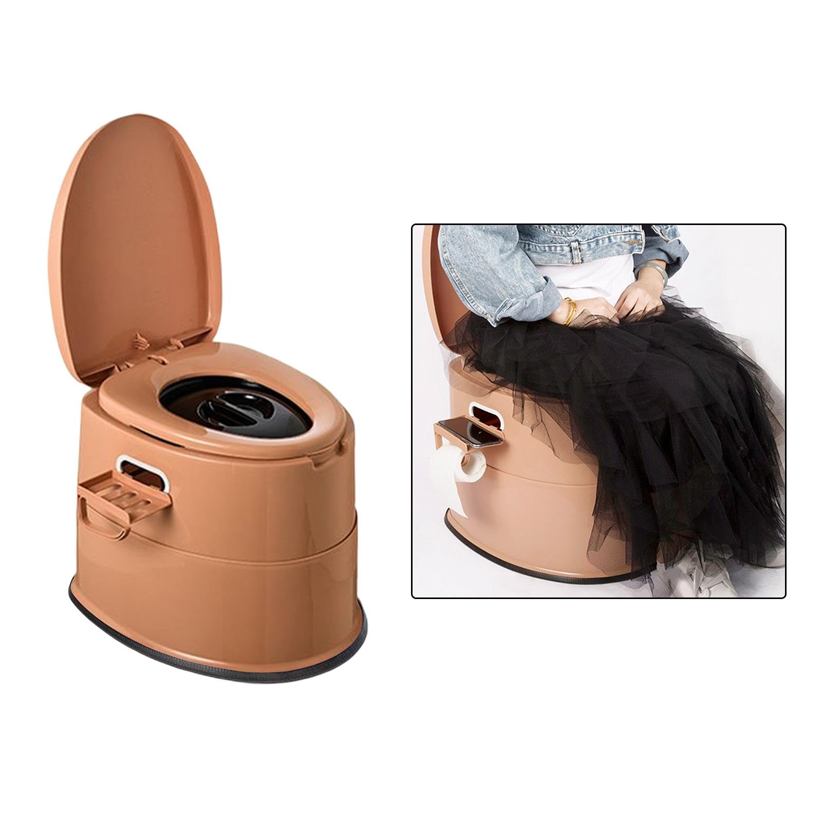 Portable Toilet Outdoor Toilette Campingtoilette Reise Töpfchen mit Herausnehmbarem Inneneimer Und Abnehmbarer Papierhalterung für Wohnmobil Angeln Ba