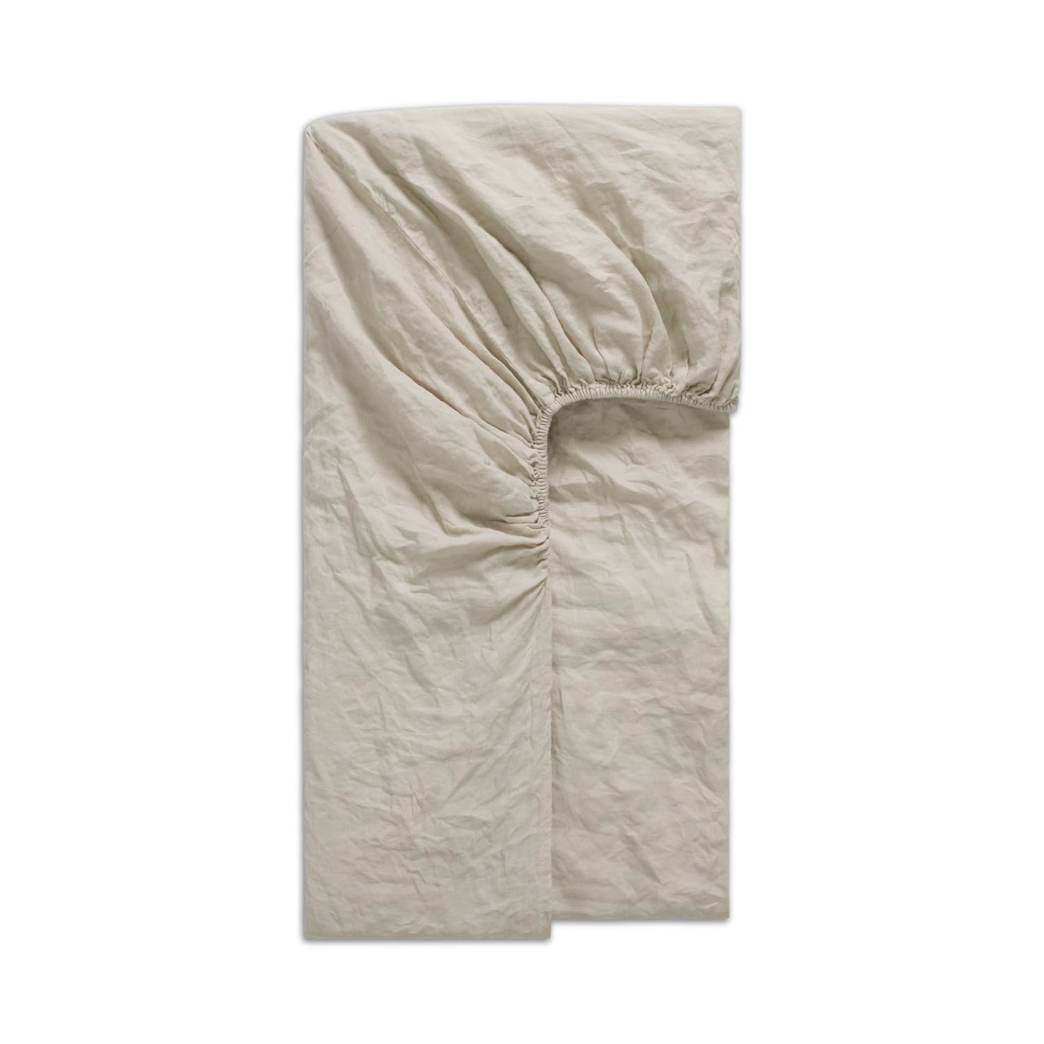 Dip & Doze Almond Luxury 100% Natural Linen Deep Fitted Sheet | 38Cm Deep Pure Linen Bed Sheets | Luxurious Hotel Quality Sheet | Belgian French Flax Woven In Portugal | - Superking