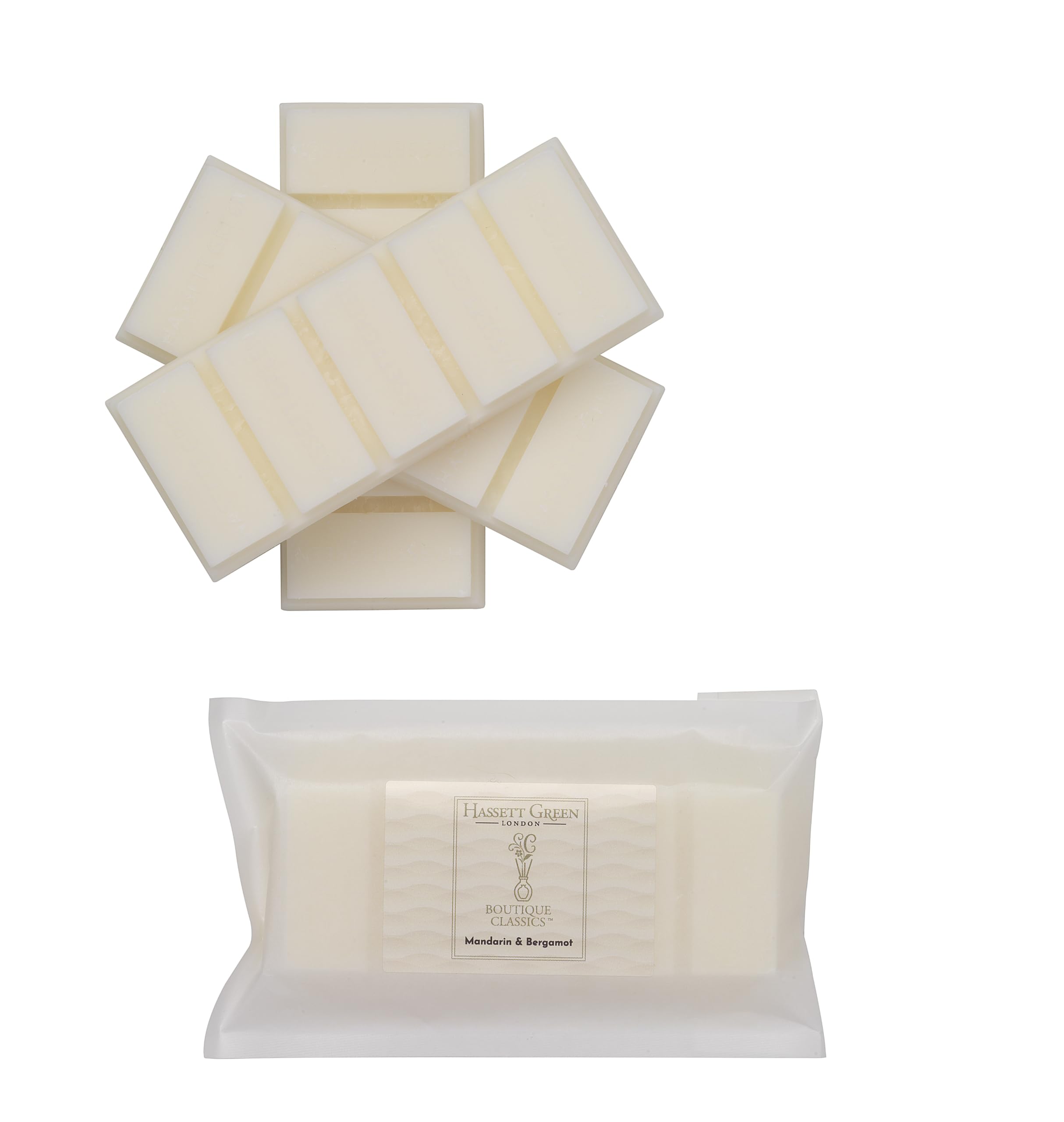 Hassett Green - Mandarin & Bergamot Wax Melts, 3 x 55g Snap Bars - Soy-Free