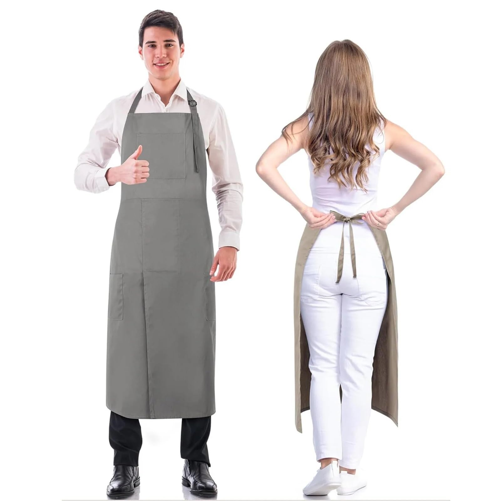 Delantal de cerámica con pierna dividida Delantal con pechera estampado for trabajos de cerámica, impermeable, lona, ​​para trabajo