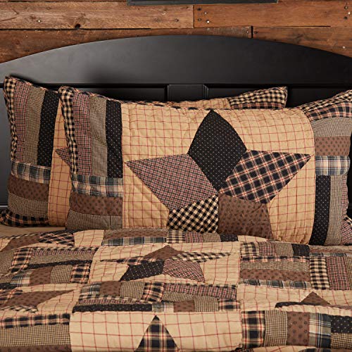 VHC Brands Bingham Star Cotton 21×37 King Sham Black