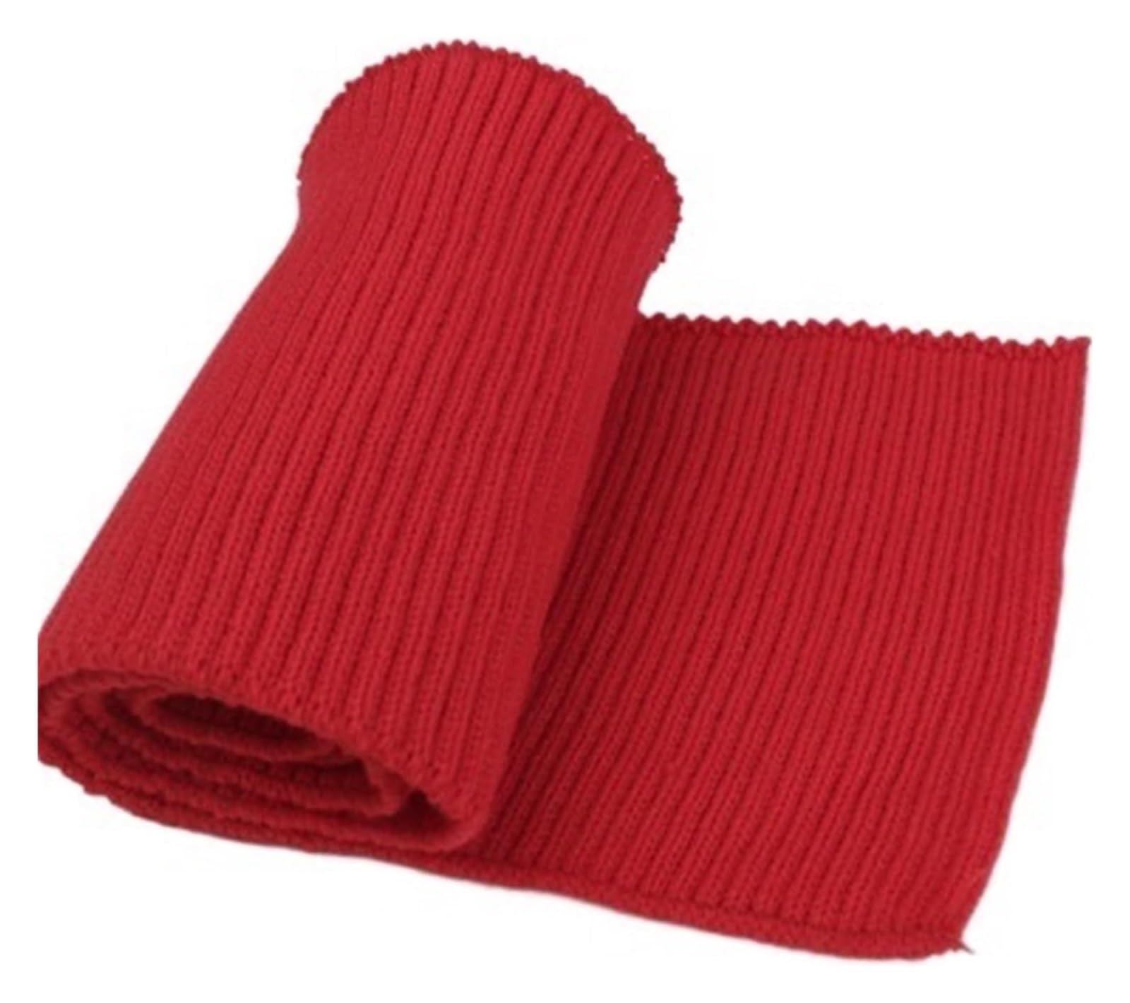 Rib Knit Cuff, Elastic Ribbed Cuffs Multicolor 12x85cm Thin Soft Knitted Wool Stretch Ribs(Red)