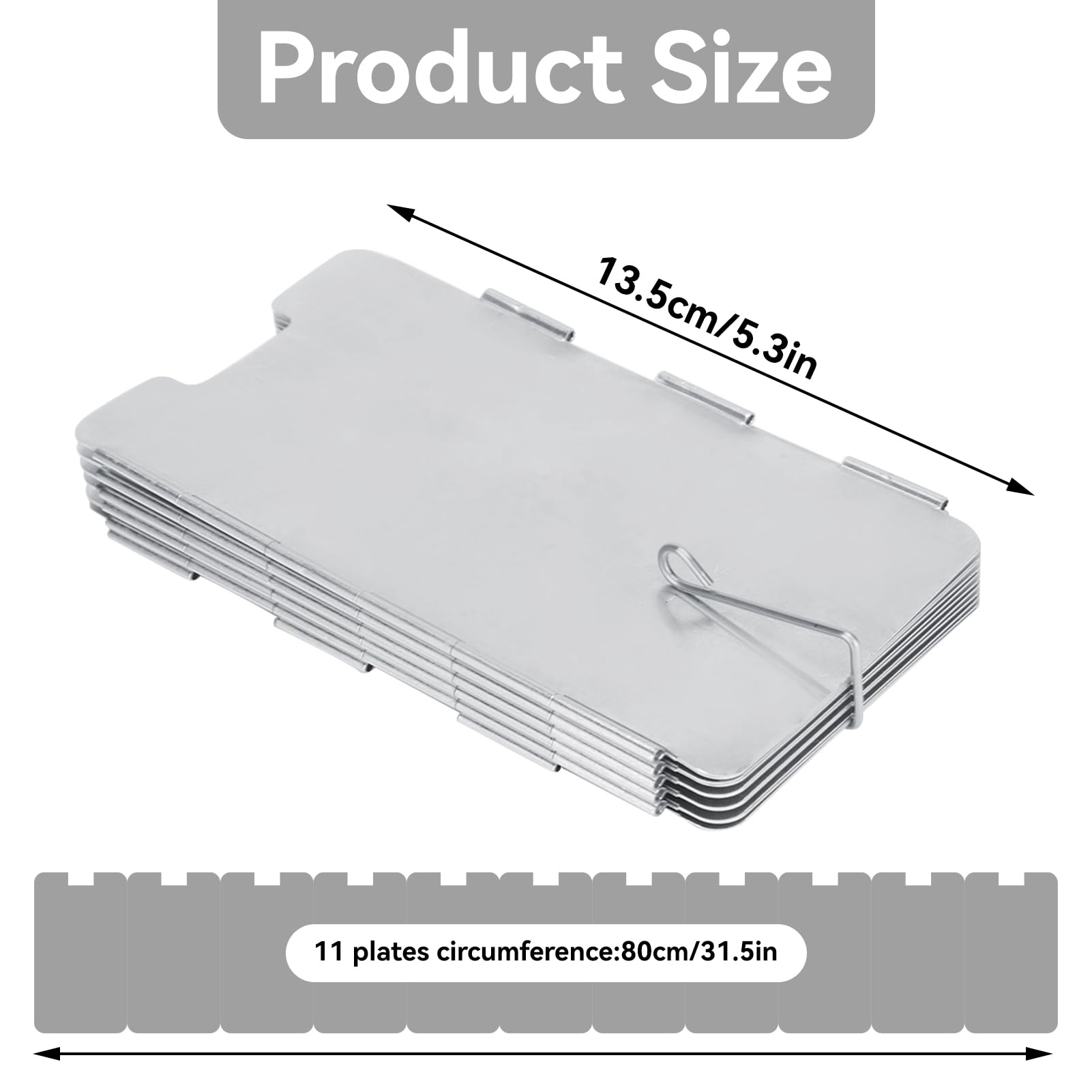 Agatige Foldable Stove Windshield, Camping Stove Windscreen for Camp Stoves 11 Plates Light Weight Camping Accessories