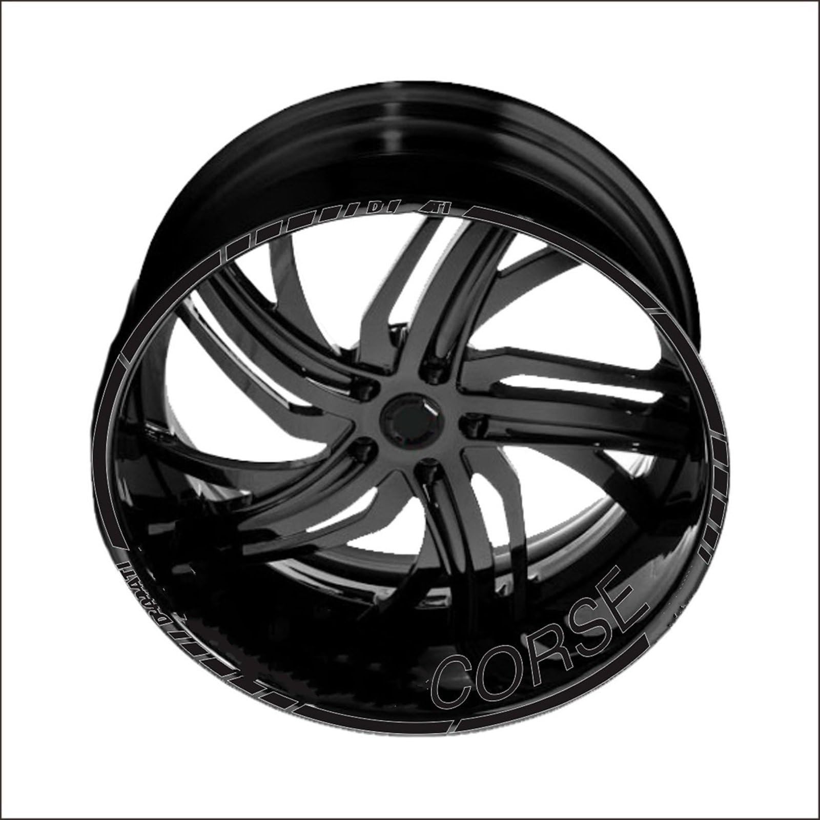 Motorcycle Racing Rim Sticker Wheel Decal Corse for Ducati for Monster for Multistrada-Performance(Color7)