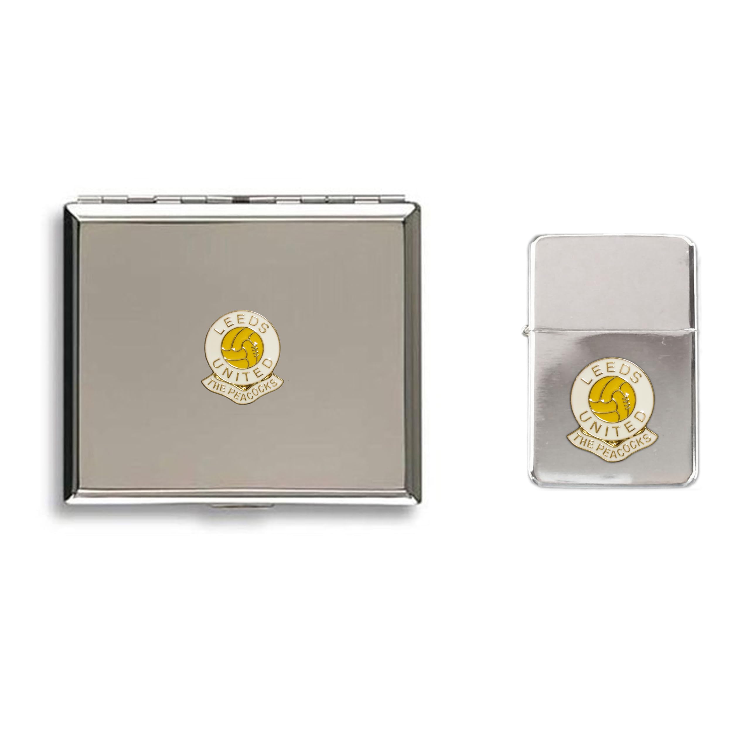 Football Lighter and Cigarette Case Gift Set Leeds