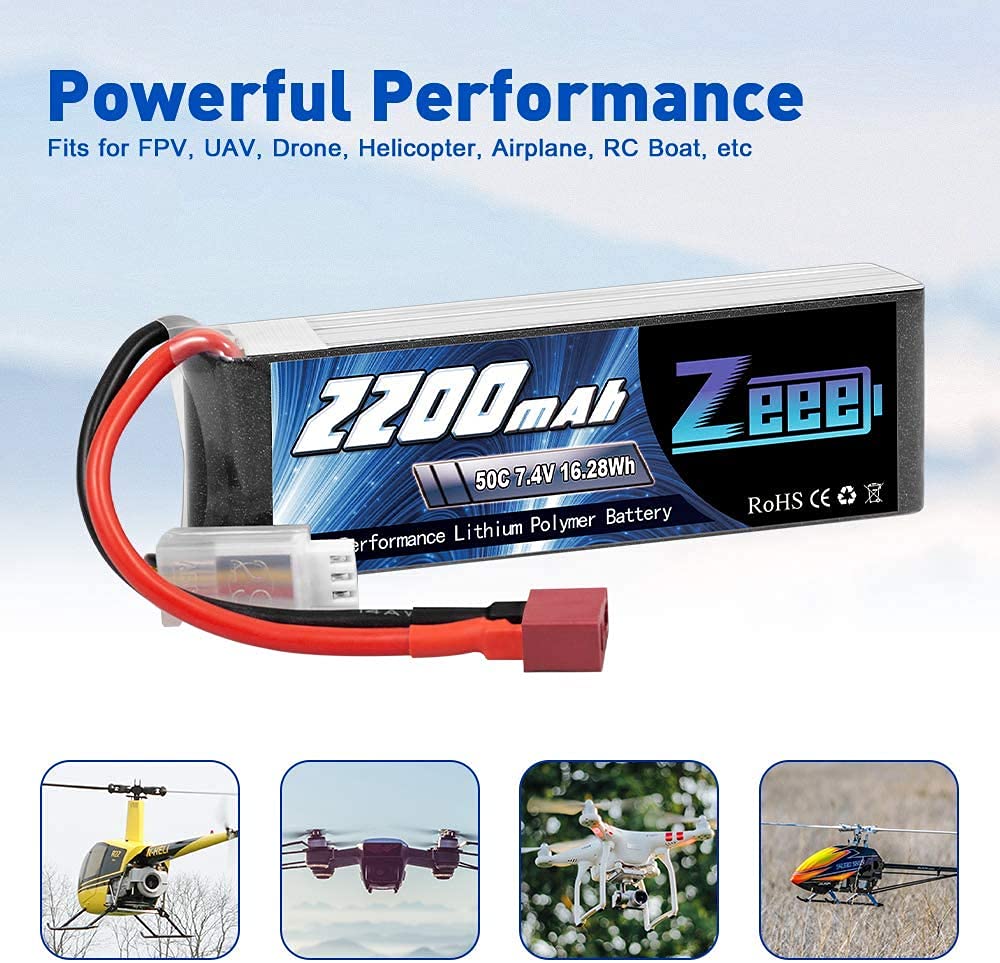 2S RC-batterij 7,4 V 50 C 4000 mAh LiPo-accu met Dean-stijl T-stekker batterijen HOOVO voor RC-auto, vrachtwagen, boot, hobby, quadcopter, Truggy Racing Driving (2 stuks 2S RC-batterij 7,4 V 50 C 4000 mAh LiPo-accu met Dean-stijl T-stekker batterijen HOOVO voor RC-auto, vrachtwagen, boot, hobby, quadcopter, Truggy Racing Driving (2 stuks