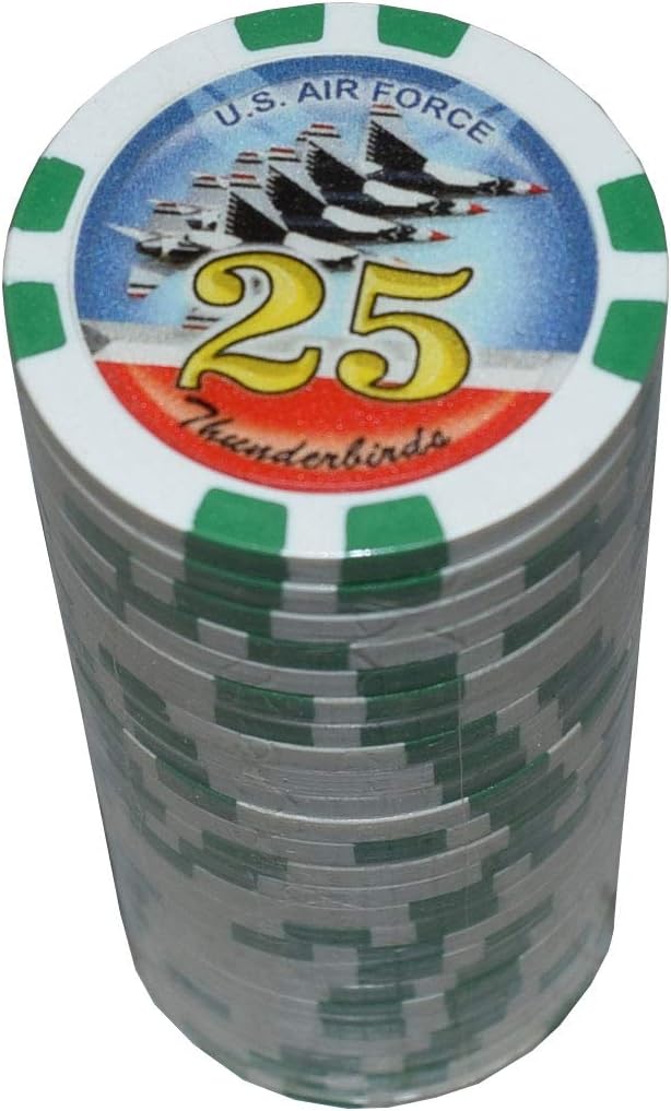 Poker Chips - (1000) $25 Thunderbird 11.5 g Clay Composite