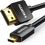 UGREEN Micro HDMI to HDMI Cable Adapter 4K 60Hz Ethernet Audio Return Channel Compatible with Hero 7/6 Raspberry Pi 4 Retroid Pocket 2+ Yoga 3 B500 Video Capture Card 3FT