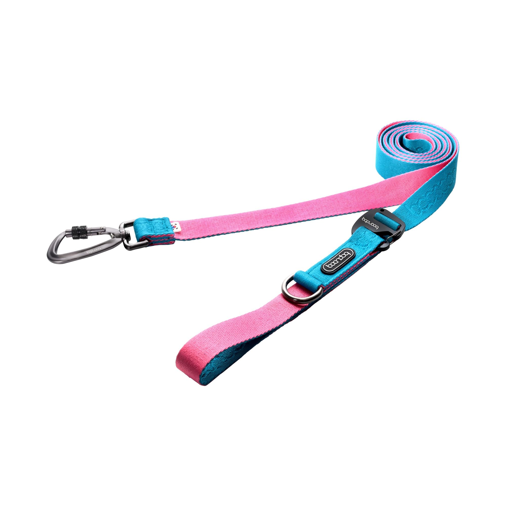 Boondog Play Leine 320 — 320 cm freihändige Hundeleine mit Karabiner, S/L – Aqua-Pink, Größe S