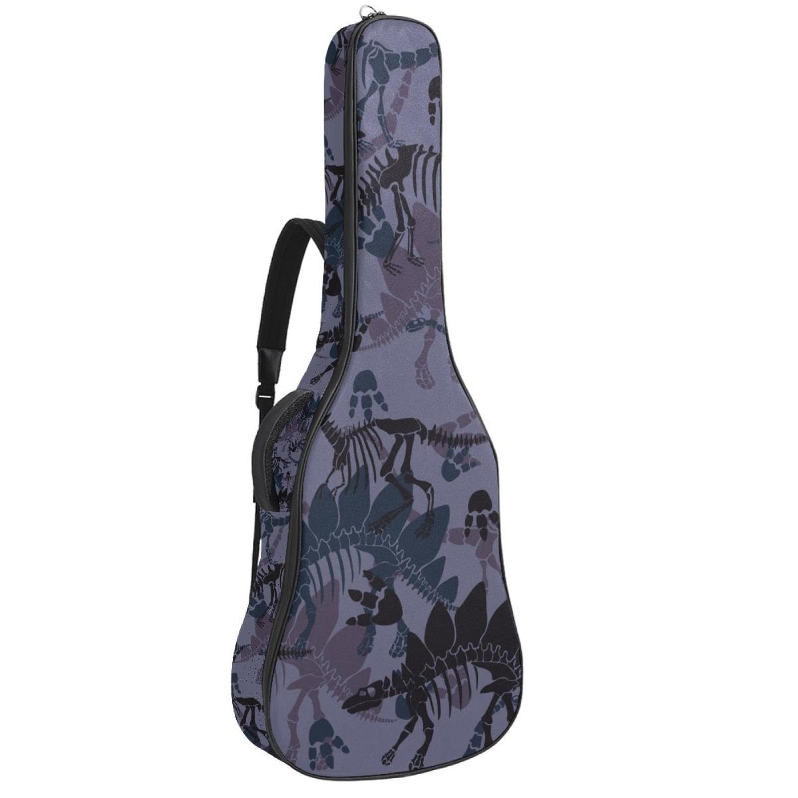 Torba na gitarę akustyczną wodoodporny plecak na gitarę grubo miękki wyściełany dinozaur klasyczna obudowa na gitarę, wielobarwny, 42.9x16.9x4.7 in, Organizer do torby