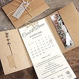 Kraft Pocket Wedding Invitations, Rustic Wedding Invites Custom Wording Print - Set of 50 pcs