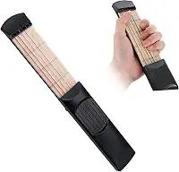 Treinador de Acordes Guitarra Bolso Ferramenta Prática Modelo Trastes Portátil 6 Cordas para Iniciantes com Sacola Armaz
