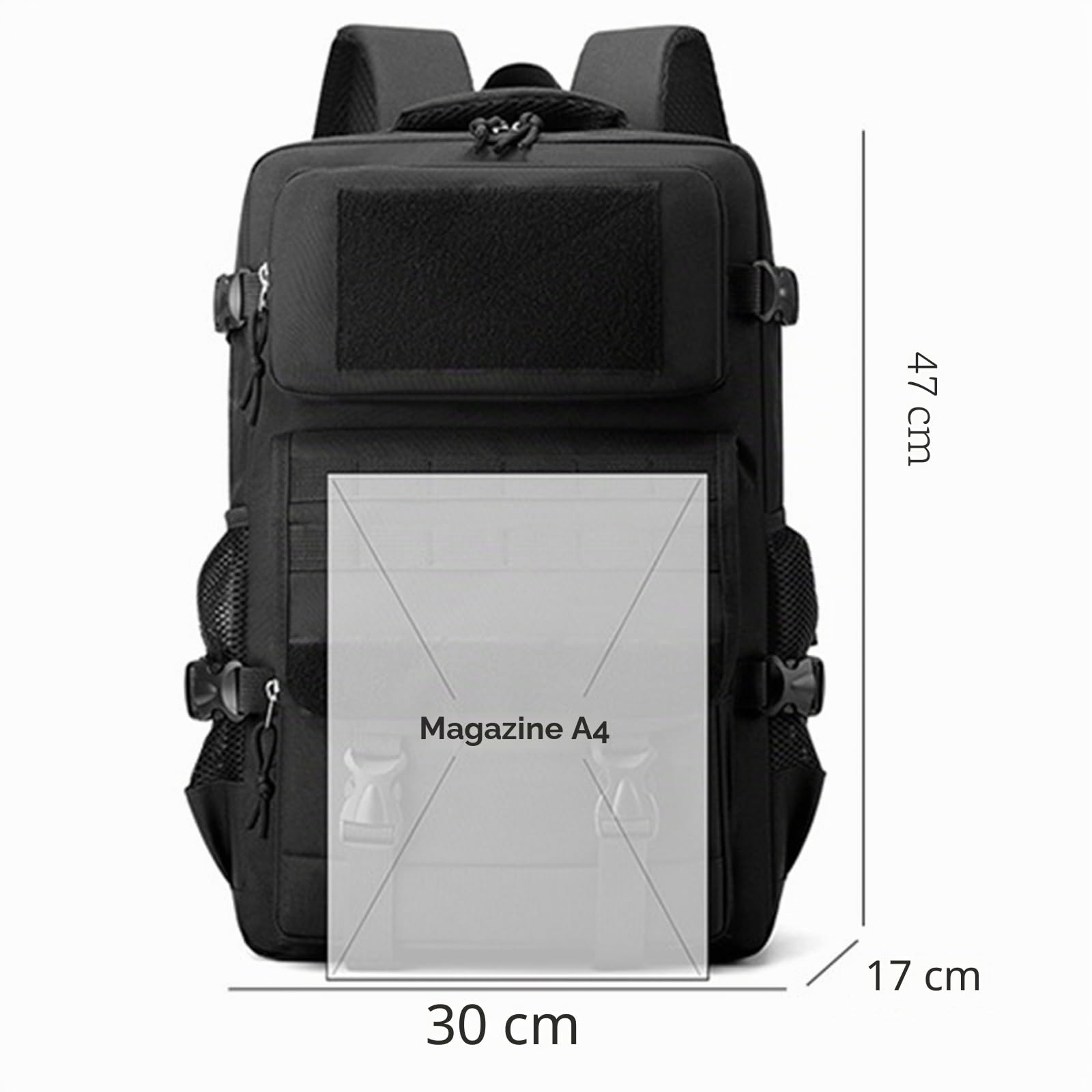35L Sac à Dos Tactique Homme Sacs à Dos Molle Camping Sac,Noir