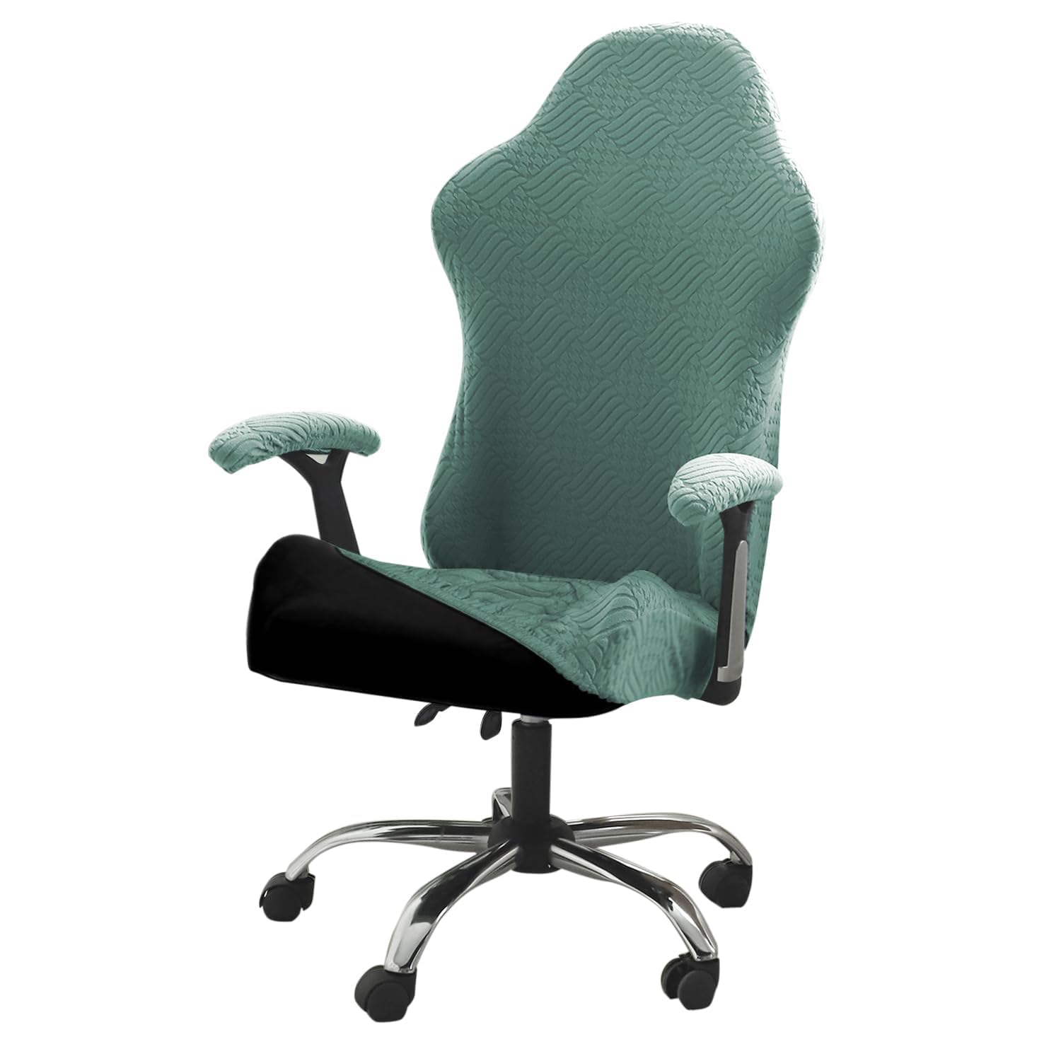 Turquoise Gaming Chair Cover - Stretchable & Revolving -10 Turquoise Gaming Chair Cover - Stretchable & Revolving -10