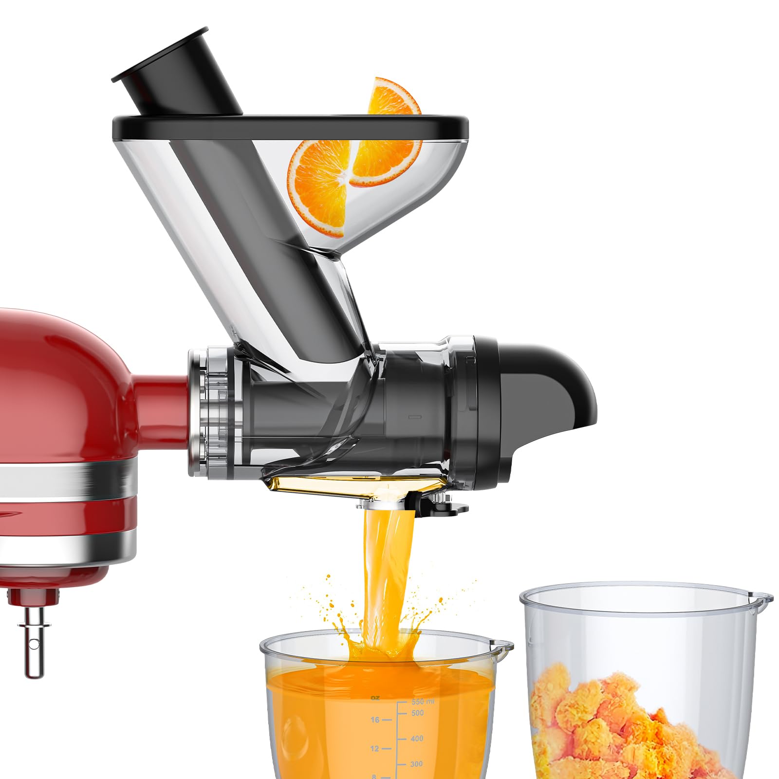 FgreebleMasticating Juicer Attachment for KitchenAid Stand Mixer, Cold Pressed Juicer Machine,Slow Masticating Juicer Attachment with Dual Feed Chute and Pusher