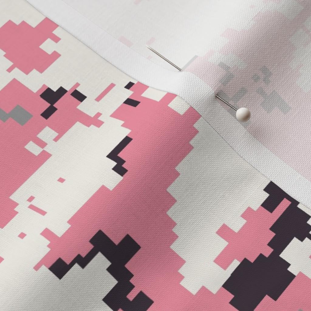 Spoonflower Fabric - Digital Light Pink Camo Girly Printed on Petal Signature Cotton Fabric by The Yard - Sewing Quilting Apparel Crafts Decor