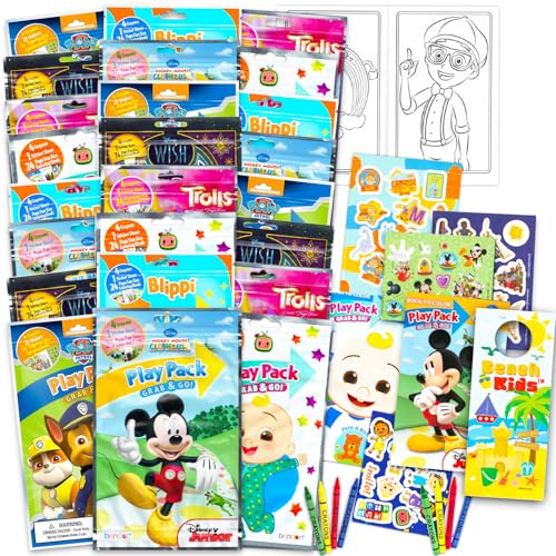 Mini livre de coloriage Disney : pack de 24 livrets d'activités avec autocollants