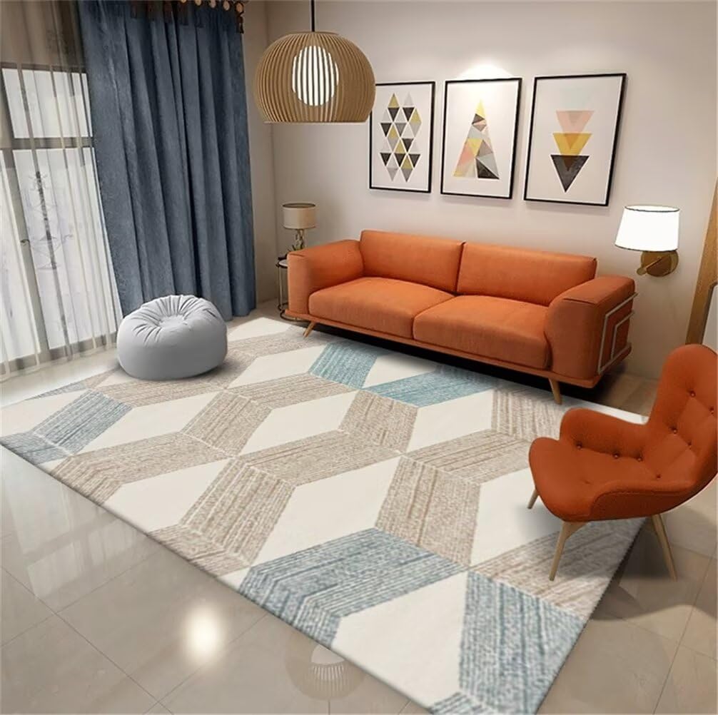 Tapis chambre ado bleu 200x200cm lavable pour créer un espace cocooning moderne