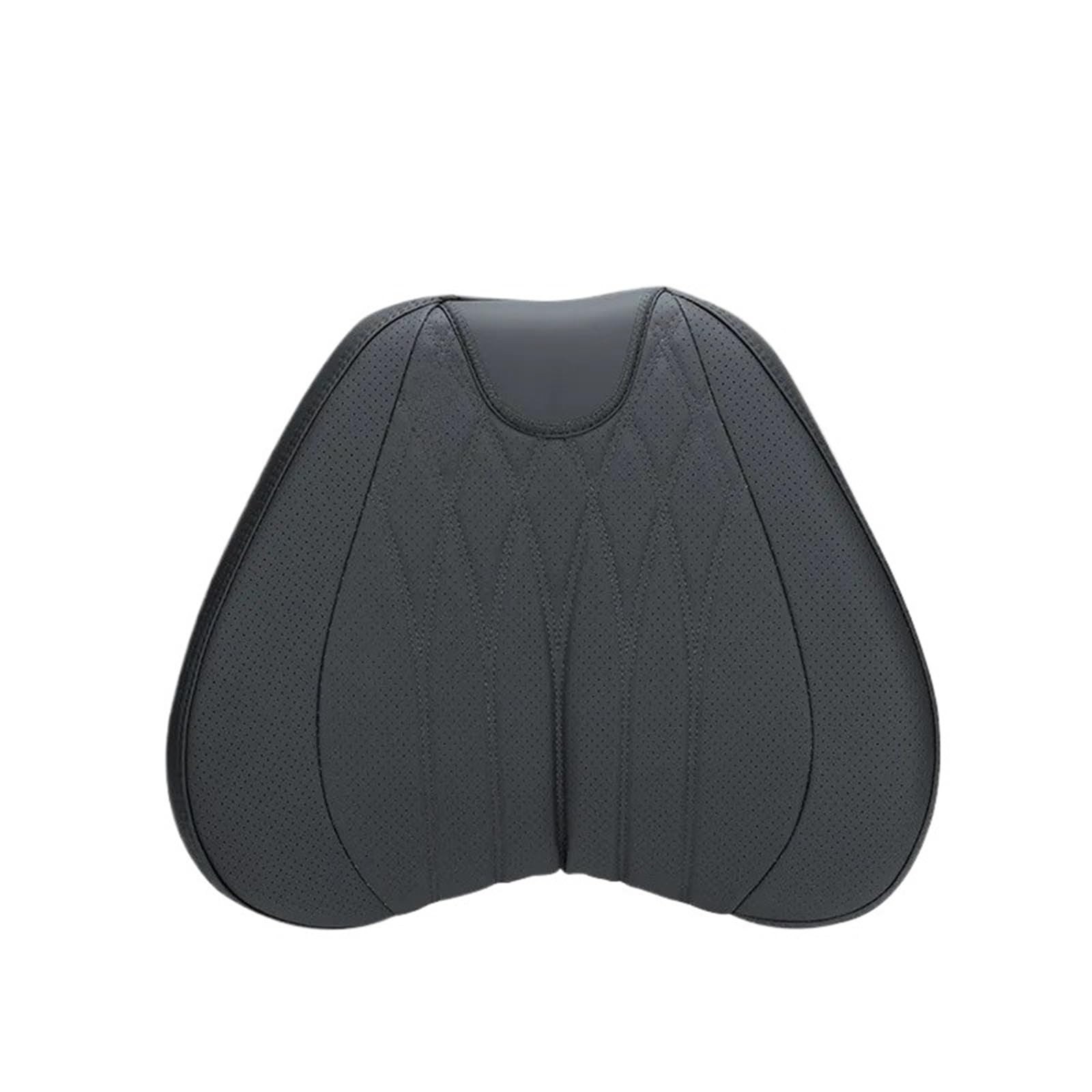 KAUWYEHD Car Seat Accessories Fit For BMW For Mercedes Nappa Leather Car Seat Cushion Lumbar Support Neck Pillow(Black a)