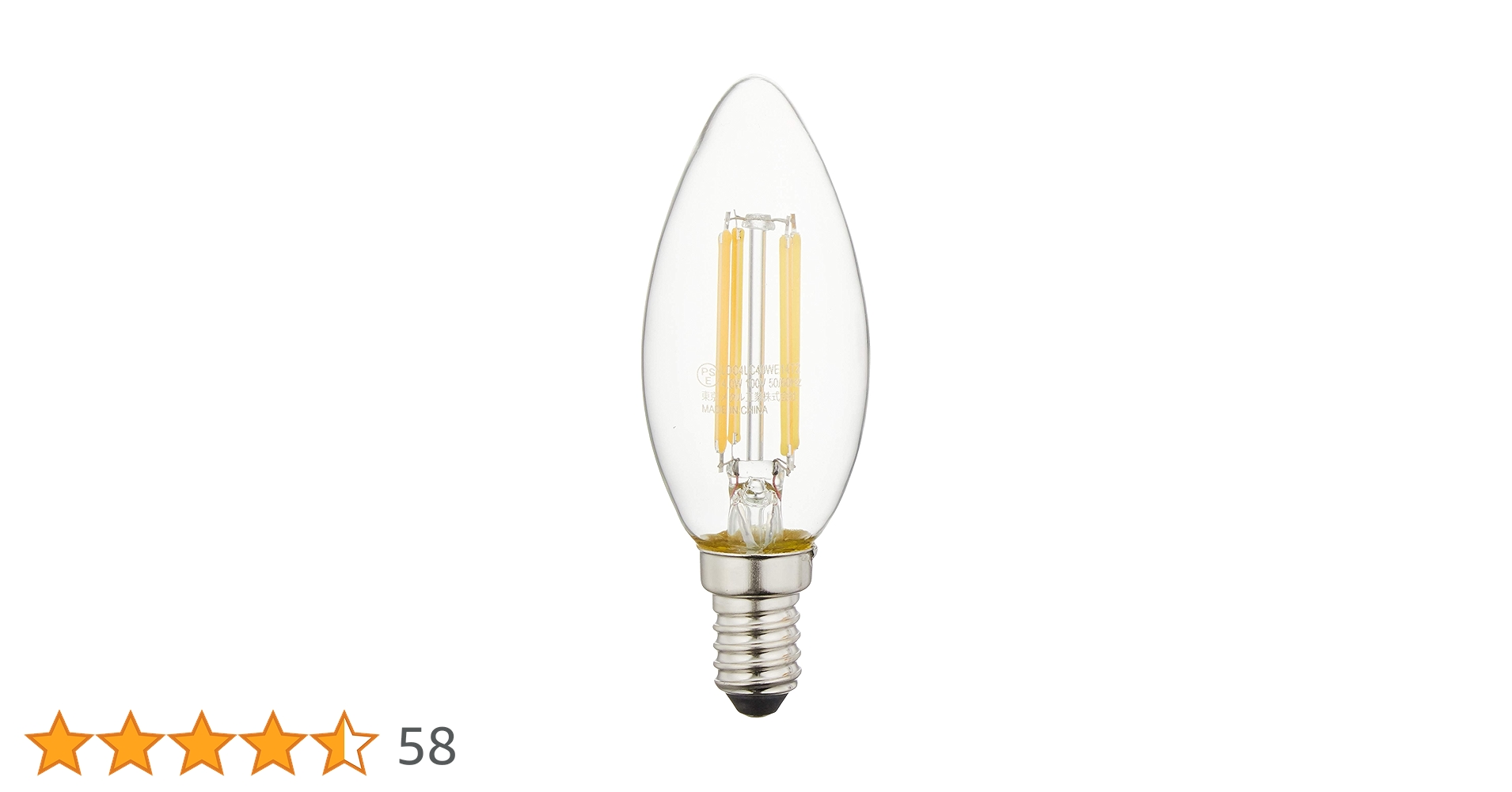 東京メタル LED電球 電球色 シャンデリア型 LDC4LC40WE26T2 ヨドバシ.com - 東京メタル LED電球 電球色 シャンデリア型 E26